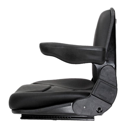 TS1100C Universal Fit Black Cloth Upholstery Tractor Seat w/Folding Back/Arms